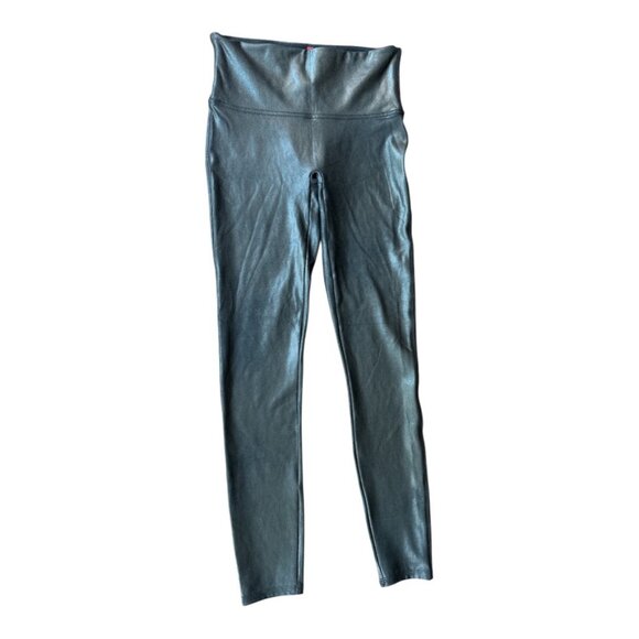 SPANX LEATHER LOOK LEGGINGS. SUPER COOL! SIZE M/M - Picture 2 of 6
